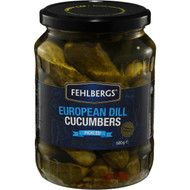 5 PACK of Fehlbergs European Style Dill Pickled Cucumbers 680g