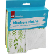5 PACK of Essentials Microfibre Kitchen Cloths 4 pack