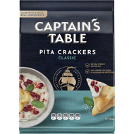 5 PACK of Captain's Table Pita Crackers Classic 100g