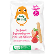 5 PACK of Baby Bellies Organic Strawberry Pick-up Sticks 16g