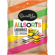 5 PACK of Darrell Lea Allsorts Liquorice 270g