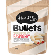 5 PACK of Darrell Lea Bullets White Chocolate Raspberry 200g