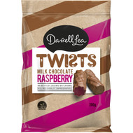 5 PACK of Darrell Lea Liqourice Twist Milk Chocolate Raspberry 200g