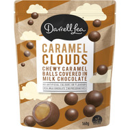 5 PACK of Darrell Lea Mini Bites Milk Chocolate Caramel Clouds 160g