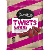 5 PACK of Darrell Lea Twists Raspberry Liquorice 280g
