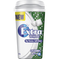 5 PACK of Extra Soft Chew White Spearmint Chewing Gum Sugar Free Bottle 67g