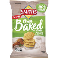 5 PACK of Smith's Oven Baked Chips Roast Chicken & Thyme 130g