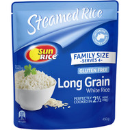 5 PACK of Sunrice Microwave Long Grain White Rice Family 450g