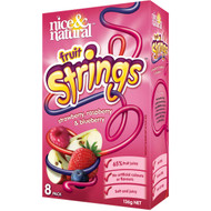 5 PACK of Nice & Natural Fruit Strings Strawberry 136g