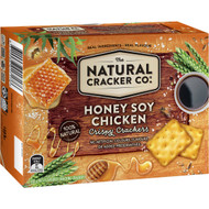 5 PACK of The Natural Cracker Co. Honey Soy Chicken Crispy Crackers 160g