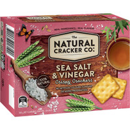 5 PACK of The Natural Cracker Co. Sea Salt & Vinegar Crispy Crackers 160g