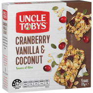5 PACK of Uncle Tobys Cranberry Vanilla & Coconut Muesli Bar 5 pack