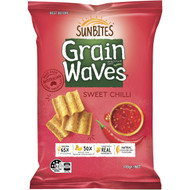 5 PACK of Sunbites Grain Waves Wholegrain Chips Sweet Chilli 170g
