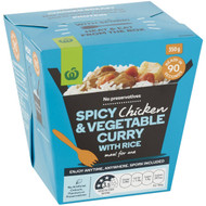 5 PACK of WW Spicy Chicken & Vegetable Curry With Rice 350g
