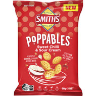 5 PACK of Smith's Poppables Potato Snacks Sweet Chilli & Sour Cream 90g