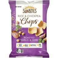 5 PACK of Sunbites Rice & Chickpea Chips Roasted Garlic & Herb 100g