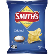 5 PACK of Smith's Crinkle Cut Potato Chips Original 170g