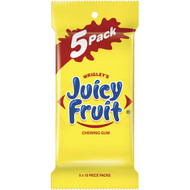 5 PACK of Wrigley's Juicy Fruit Chewing Gum Multipack 5x10 Piece 70g