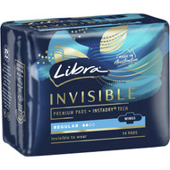 5 PACK of Libra Invisible Regular Pads With Wings 14 pack