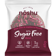 5 PACK of Noshu 97% Sugar Free Dark Choc & Raspberry Donut 45g