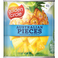 5 PACK of Golden Circle Pineapple Pieces In Syrup 450g