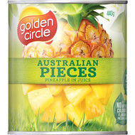 5 PACK of Golden Circle Pineapple Pieces In Natural Juice 440g