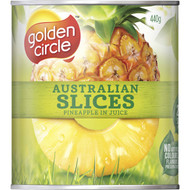5 PACK of Golden Circle Pineapple Sliced In Natural Juice 440g
