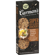 5 PACK of Carman's Crackers Ancient Grain Cracked Pepper 80g