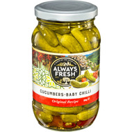 5 PACK of Always Fresh Baby Cucumbers With Chilli 350g