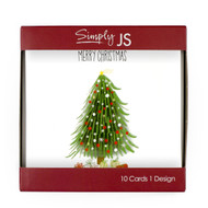 5 PACK of Simply Js Christmas Cards Cartoon Tree 10 pack