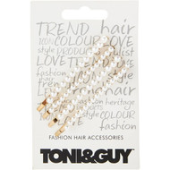 5 PACK of Toni & Guy Embellished Gold Hair Slides Assorted 4 pack