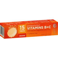 5 PACK of Select Vitamin B+c Effervescent Orange 15 tablets