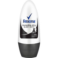 5 PACK of Rexona Women Antiperspirant Roll On Invisible Dry Black & White 50ml