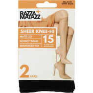 5 PACK of Razzamatazz Knee Hi Black One Size 2 pack