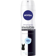 5 PACK of Nivea Black & White Aerosol Antiperspirant Deodorant 150ml