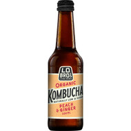 5 PACK of Lo Bros Organic Kombucha Peach & Ginger 330ml