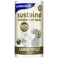 5 PACK of Hercules Sustain 60% Plant Based Kitchen Tidy Bag Large 20 pack