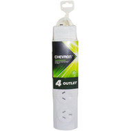 5 PACK of Chevron 4 Outlet Powerboard 1m 10amps