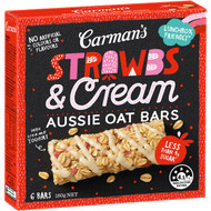 5 PACK of Carman's Strawberry & Cream Aussie Oat Bars 6 pack