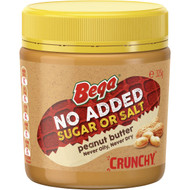 5 PACK of Bega Peanut Butter No Added Sugar Or Salt Crunchy 325g