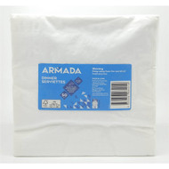 5 PACK of Armada Dinner Serviettes 2 Ply White 50 pack