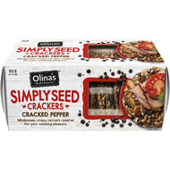 5 PACK of Olina's Simply Seed Crackers Cracked Pepper 80g