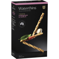 5 PACK of Waterthins Crispbread Parmesan & Garlic Twists 110g