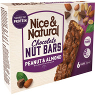 5 PACK of Nice & Natural Chocolate Nut Bar Peanut & Almond 6 pack