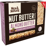 5 PACK of Nice & Natural Nut Butter Bars Almond Butter With Peanuts, Coconut & Choc 5 pack