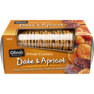 5 PACK of Olina's Artisan Cracker Date And Apricot 100g