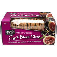 5 PACK of Olina's Artisan Cracker Fig And Black Olive 100g