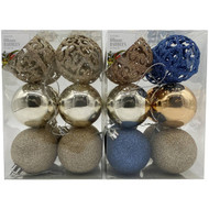 5 PACK of Christmas Safari 60mm Baubles Assorted 12 pack