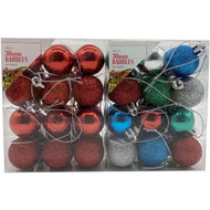 5 PACK of Christmas Jolly 30mm Baubles Assorted 24 pack
