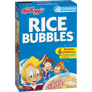 5 PACK of Kellogg's Rice Bubbles Puffed Rice Breakfast Cereal 250g